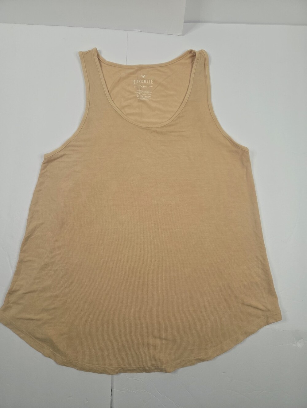 American Eagle Favorite Tank Scoop Neck Soft Autumn Basics Tan Beige XS